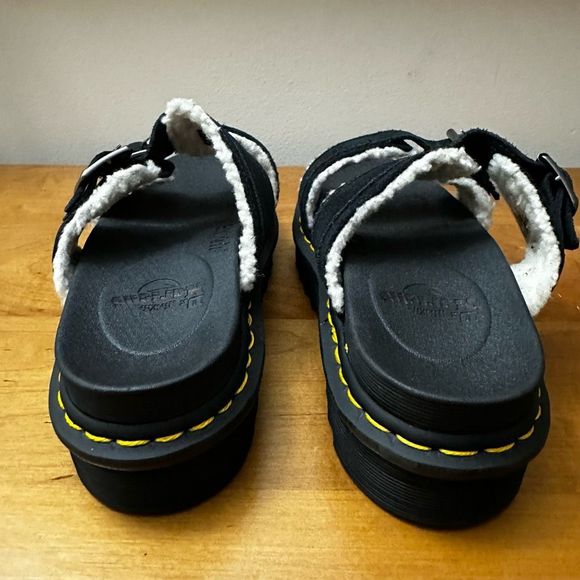 Dr. Martens MYLES SUEDE FUR-LINED BUCKLE SLIDE SANDALS (Unisex ) - Picture 8 of 10